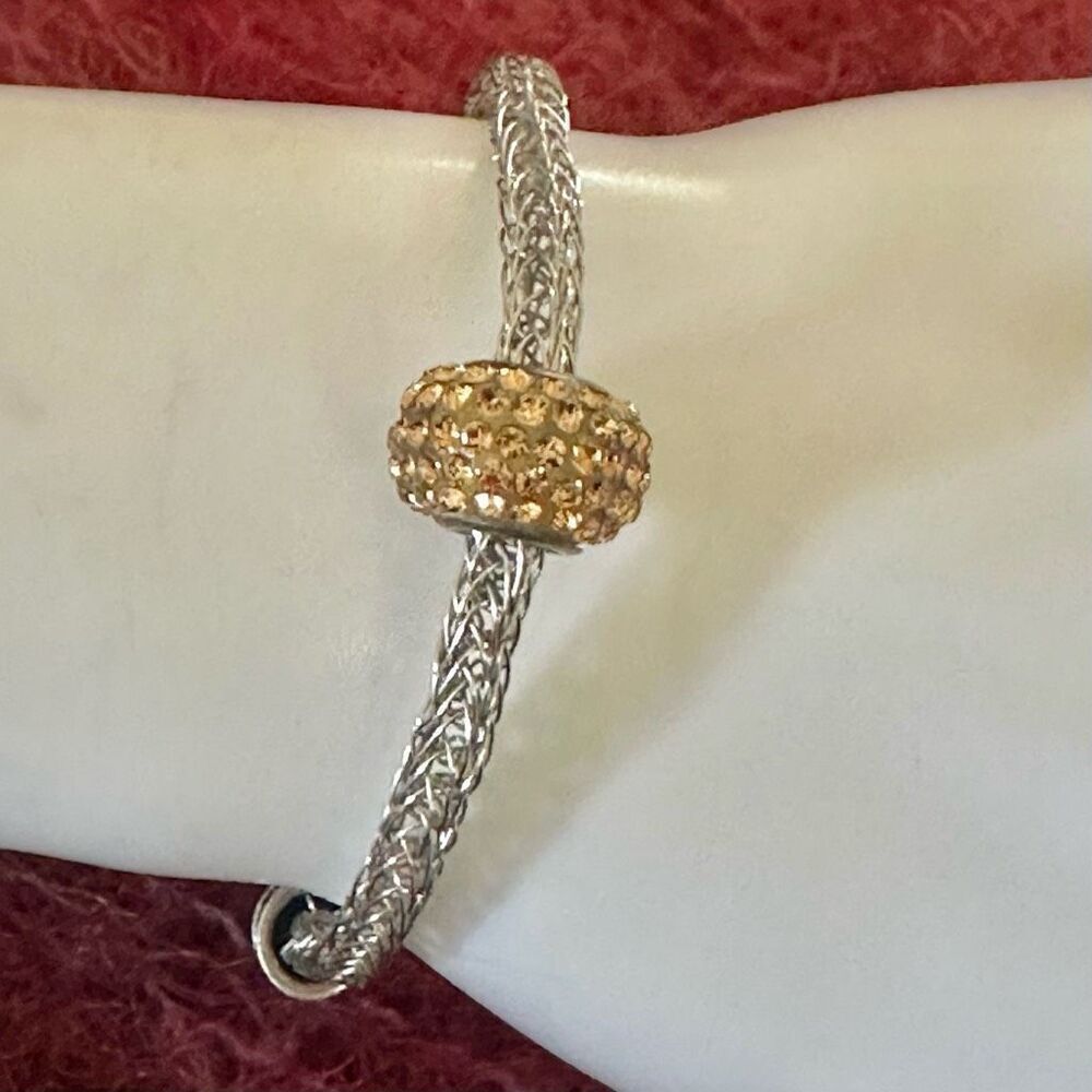 Sterling silver mesh gold tone bracelet